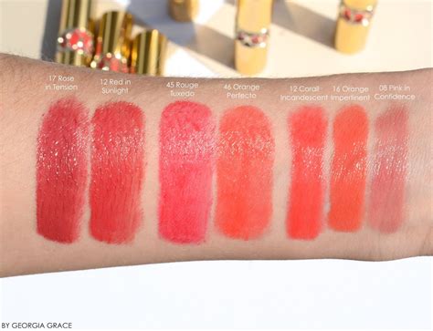 ysl rouge volupte shine oil in stick lipstick swatches|YSL rouge volupte shine swatches.